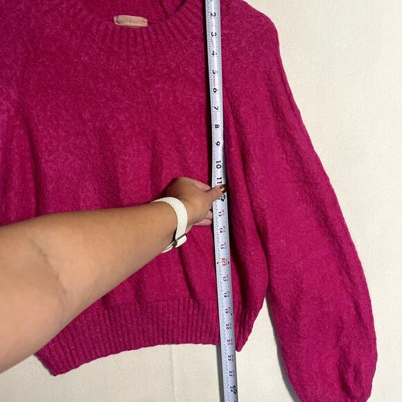 Show Me Your Mumu Hot Pink Fuzzy Sweater V-Neck Pullover - Size XS - Picture 5 of 7